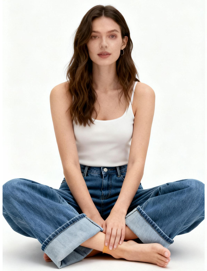 Cuffed Wide-Leg Jeans_ABJE0782