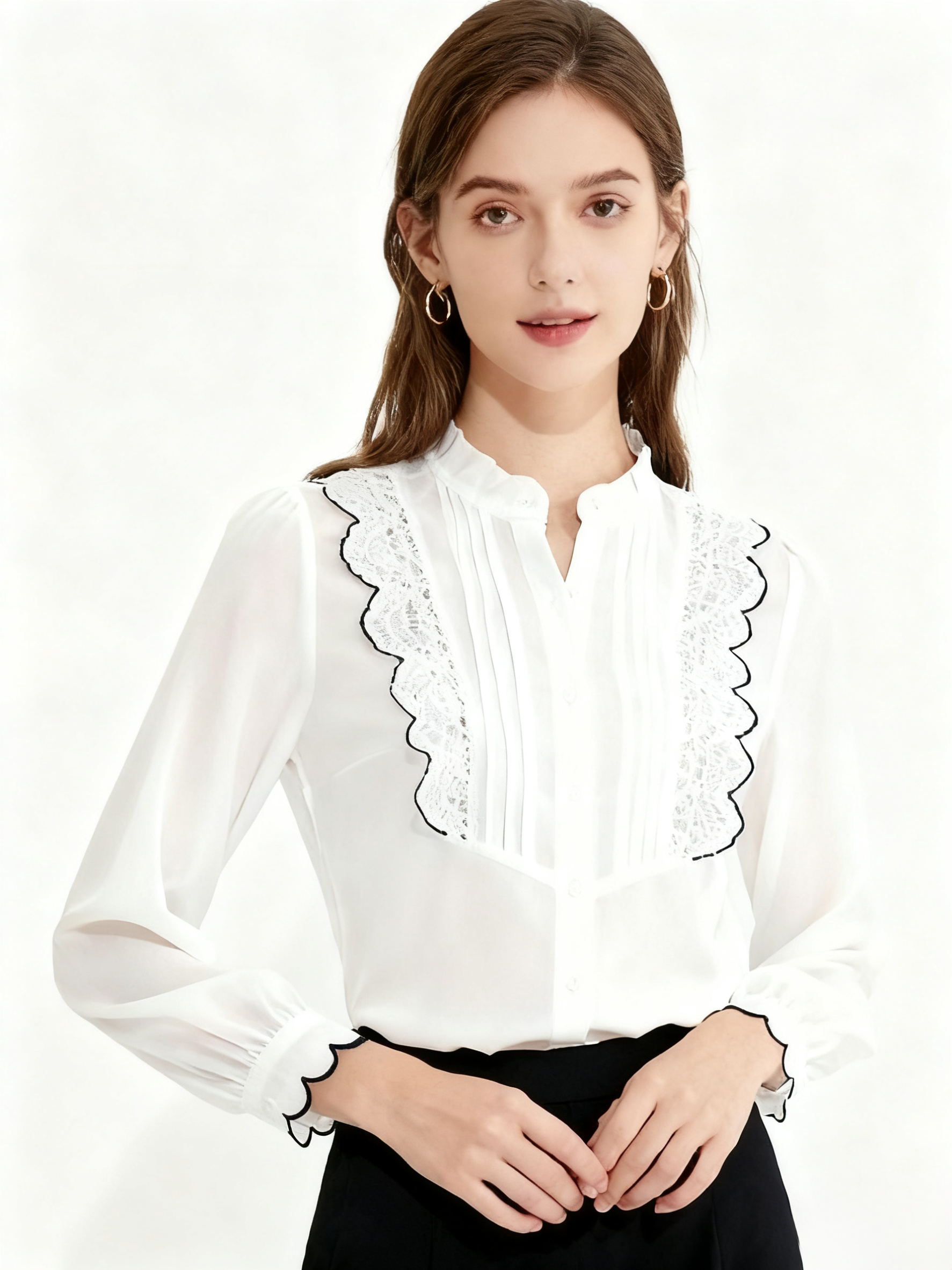 Lace lace shirt dress_ABLS9877