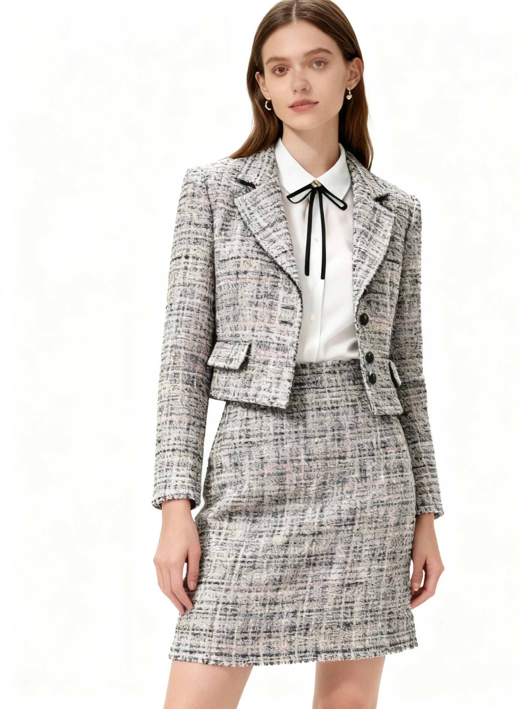 Tweed Jacket& Dress Set_ABBA5748