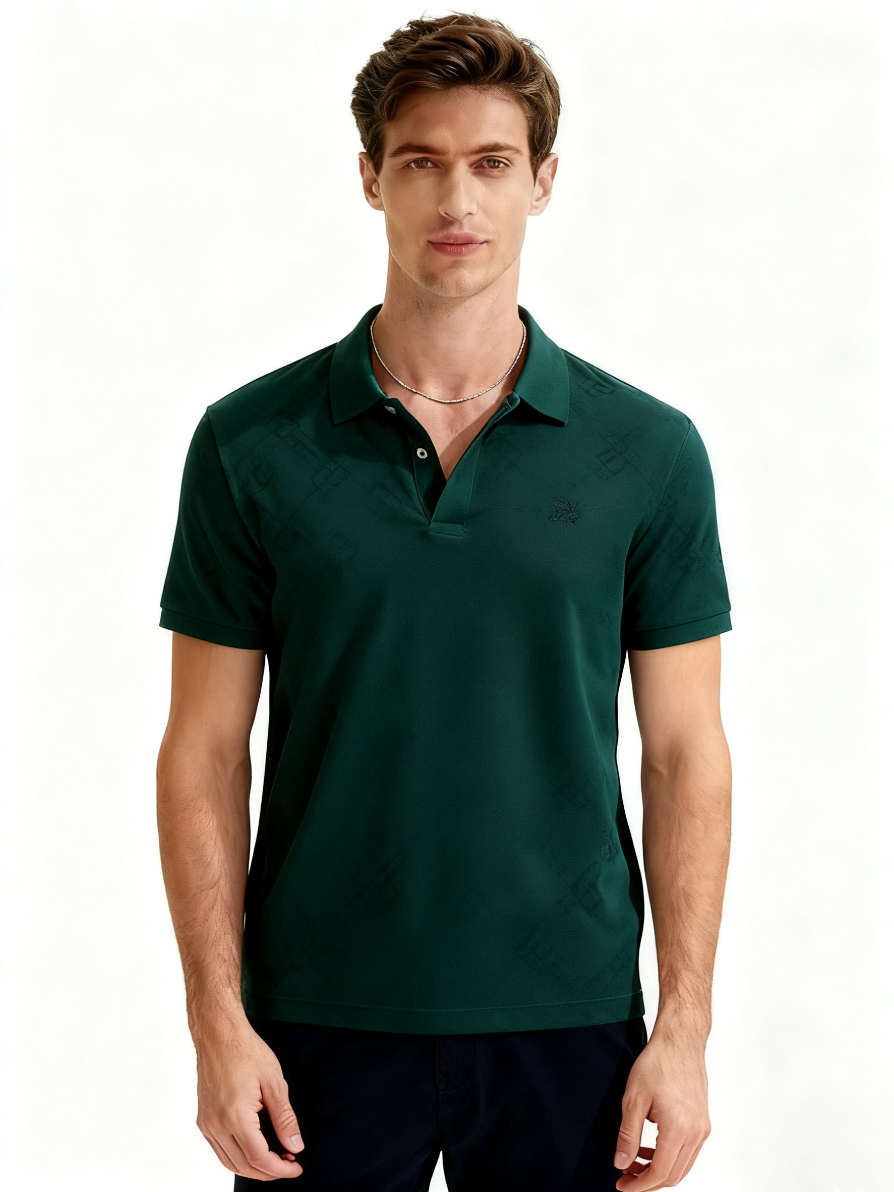 Men basic embroidered shirt_ABMS3152