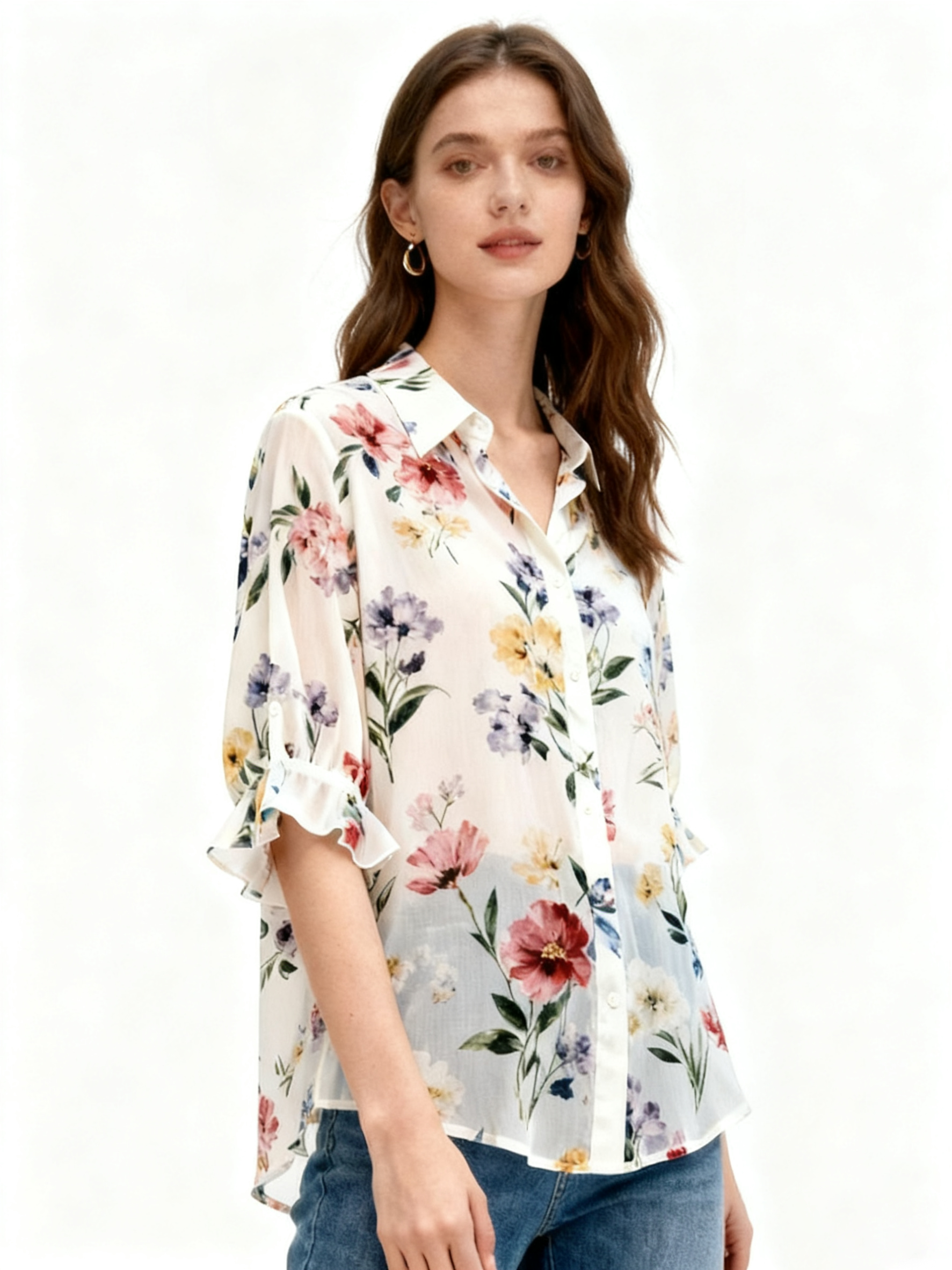 Printed Chiffon Shirt_ABWPL2520